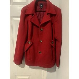 GAP Red Wool Jacket Red XL Women's Coat Winter Button‎ Wool